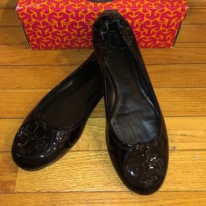 Tory Burch Black Patent Leather Flats